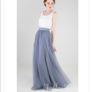 Long Elastic Waist Tulle Skirt for Bridesmaids